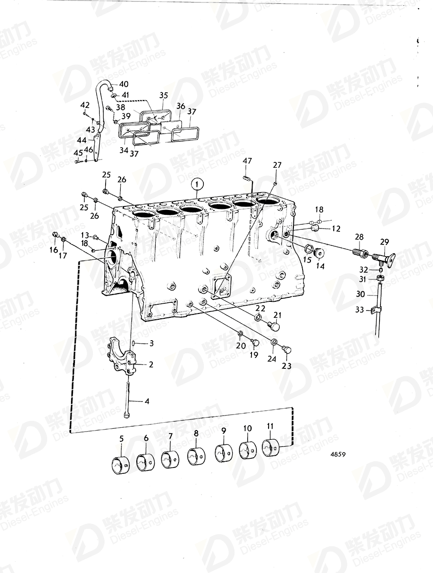 VOLVO Short block, exch 3801051 Drawing